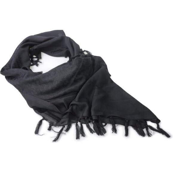 ⚡Men Black and Beige 100% Cotton Military Shemagh Tactical Keffiyeh Scarf Wrap - Picture 2 of 8